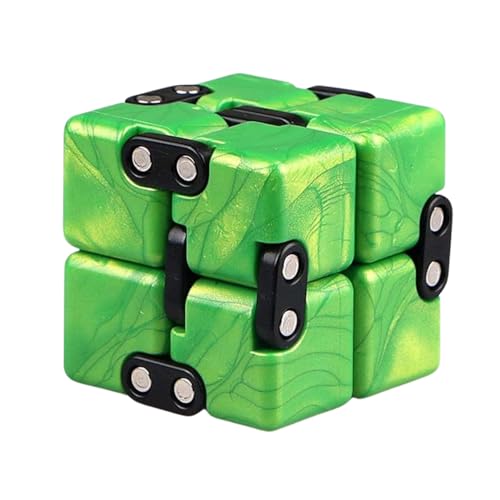 Image of Cubelelo Drift Infinity Cube (Green) | Magic Puzzle Cool Mini Gadget for Stress and Anxiety Relief for Kids and Adults | Desk Finger Flip Toy for Fun and Game | for Ages 3 Years and Above