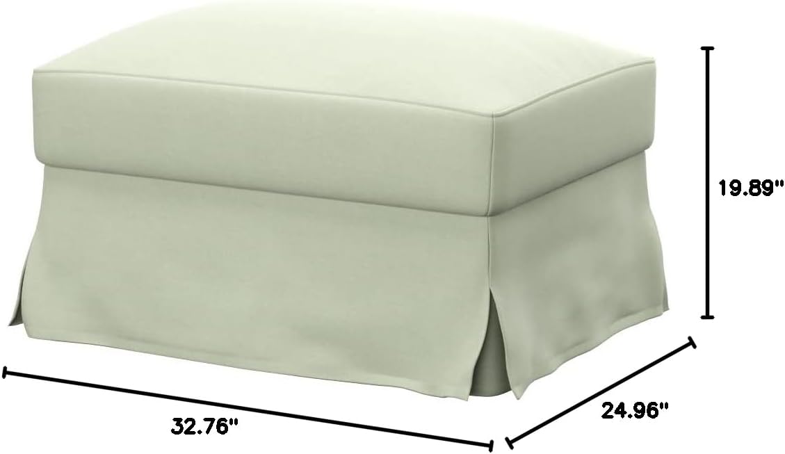 Soferia Replacement Compatible Cover for Farlov Footstool, Fabric Elegance Creme