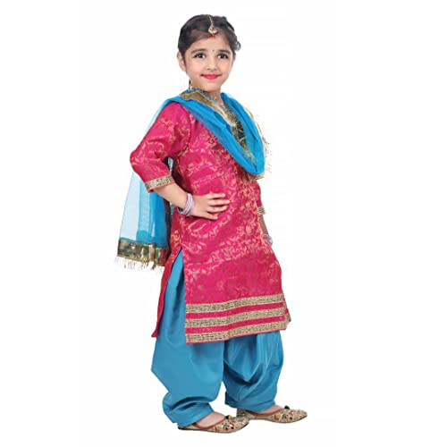 Image of ITSMYCOSTUME Punjabi Patiala Suit for Girls|Punjabi Giddha /Baisakhi /Bhangra Dance Costume for Girls