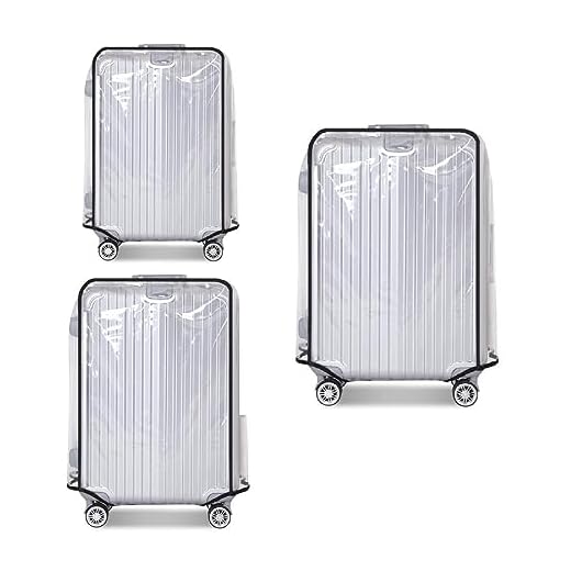 FABULWAY Clear PVC Luggage Cover Protectors - Transparent Waterproof Suitcase Sleeve for 20"+24"+28" Wheeled Suitcases (3PCS)