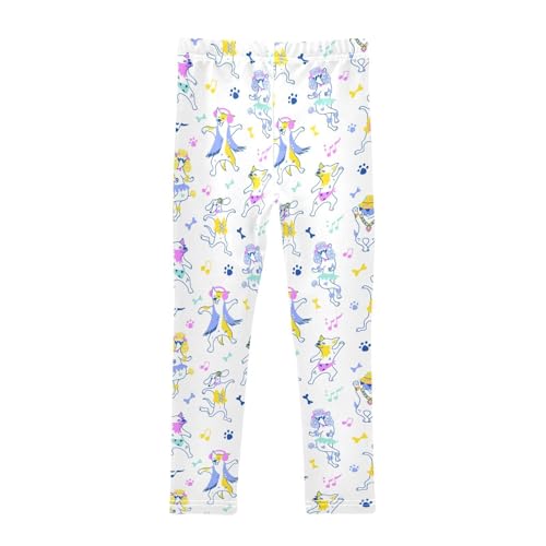Girls Leggings Dancing Dogs in Neon Colors Toddler Girls Clothes Leggings for Girls Toddler Girls Leggings 3-4T2