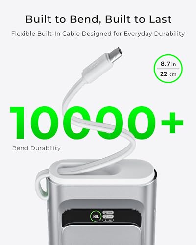 140W 3-Port TALIX 20000mAh Laptop Power Bank w/ Built-In USB-C Cable - image 8