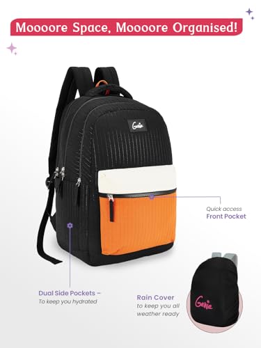 Image of Genie 19 inch Laptop Backpack for Women & Girls | Spacious Office, College & Travel Bag | Water Resistant, Multi-Compartment with Padded Laptop Sleeve