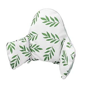 LLHQAMT Kissen für Hochstuhl, Stuhlkissen IKEA Antilop Hochstuhl, Sitzkissen, Eingebautes aufblasbares Kissen, weich und bequem, Baby sitzt bequemer (Green Leaf)