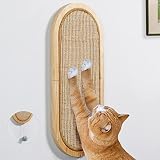 Litail Cat Wall Scratching Post, Sisal Cat Wall Scratcher with Cat Ball Toy, Floor/Wall Mount Cat Sc