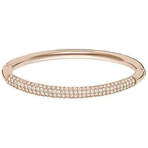Swarovski Stone Mini Bangle White Rose Gold Plated Large