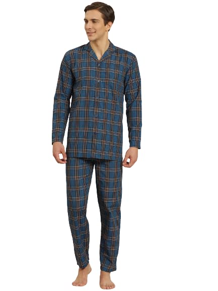 Image of SOJANYA (Since 1958 Men's Cotton Checked Nightsuit Set