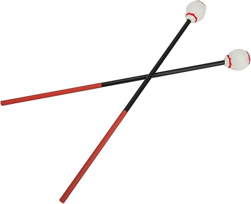 Miniatura 7 de Marimba Mallets de hilo duro, mazos de marimba de percusión de marimba con cabeza de hilo medio, mazos de marimba para jugar con mango de madera