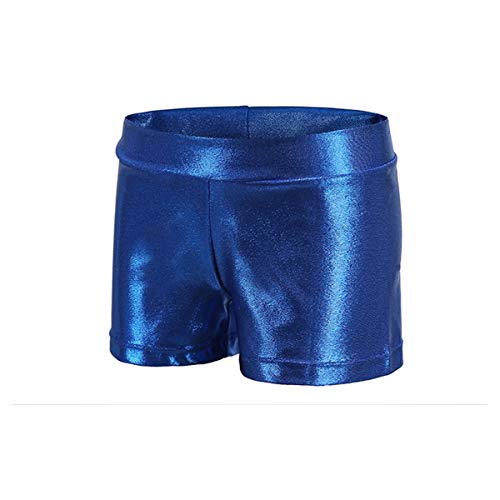Girls Dance Short Gymnastics Athletic Shorts Sparkle Glitter Tumbling Bottoms (Blue, 120) #TOP1