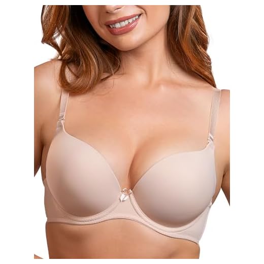 Vivisence Damen Push-Up BH Schalen, Musterlos 1041, Beige,85B
