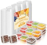 Tczecoo 100 Stück 100 ml Saucebecher Eckig Mit Klappdeckel Transparent