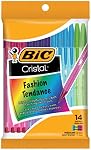 BIC Cristal Orginal Stylo à bille, point moyen (1.0mm), Avec Tungsten carbure boule pour un flux lisse, les couleurs assorties, 14-Count
