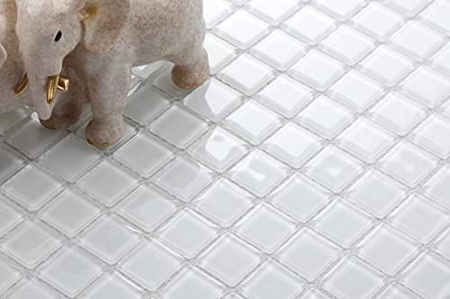30cm x 30cm Superwhite Glass Mosaic Tiles Sheet (MT0079)