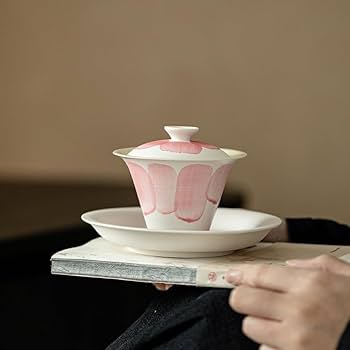 Amazon.co.jp: 粉引き蓋碗 手作り 碗 蓋碗 中国茶 中国茶器 台湾