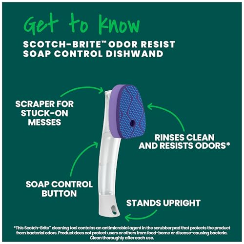 Image of Scotch-Brite Non-Scratch Advanced Soap Control Dishwand, Leak-Free Guarantee, Long Lasting and Reusable