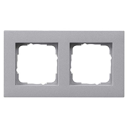 Gira 0212255 Abdeckrahmen E2 2-Fach flach, Aluminium