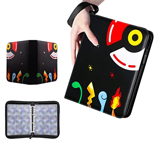 Carpeta de tarjetas de colección, con capacidad para 400 tarjetas, impermeable, estuche de transporte, carpeta de tarjetas, carpeta de colección de juegos (Negro-A) Cover