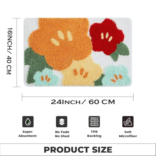 Image of AAZEEM Mat Rugs Non-Slip Abstract Bath Rugs Cute Mat Washable for Tube|Rectangular Door Mat for Home |Drawingroom |Easy Clean Indoor and Outdoor Floor Mat |Super Absorbent |White |16 inchx24 inch & 20 inchx32 inch |