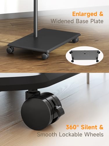 Soporte móvil para escritorio suptek con soporte para monitor hasta de 32", carrito informático sobre ruedas, brazos para monitor y soporte para CPU miniatura 6