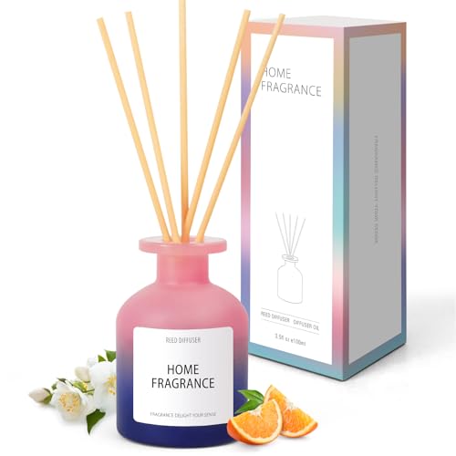 Scent-Hi Ambientadores de Hogar, Difusor de Varillas Ambientador, 100 ml Fragancia de Aceite Afrutado y Floral 6 Varillas Difusoras de Caña para para Entorno Doméstico, Entorno de Oficina