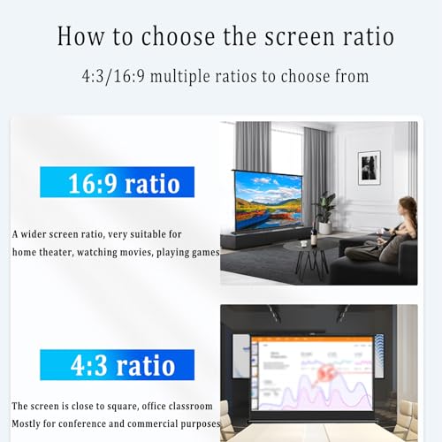 Pantalla portátil 4:3/16:9 4K de 50 pulgadas para proyector miniatura 6