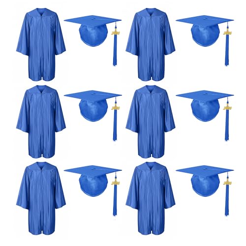 Image of Shiny Preschool Kindergarten Graduation Cap Gown Set for Kids With 2026 2025 Tassel Charm