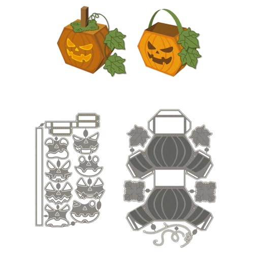 WADORN Halloween Pumpkin Cat Cutting Cut Dies, Halloween Theme...