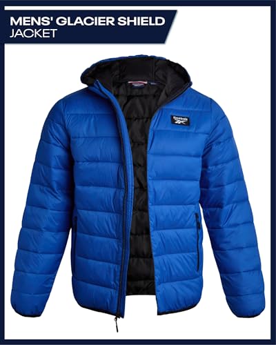 Image of Reebok Mens Puffer Jacket - Lightweight Quilted Glacier Shield Plus Size Puffer Jackets for Men - Insulated Mens Winter Coats