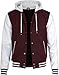 Decrum High School Letterman Jacket Men - Mens Baseball Jackets with Hood [40170172] | Maroon & White, S