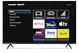 Sharp 43GJ4225K 43 Inch 4K UHD Frameless LED Roku Smart TV – Dolby Vision, HDR10, HLG, HDMI 2.1 with eARC, 3x HDMI, 2x USB, Apple AirPlay, Google Cast, Voice Control Compatible – Black - Image 2