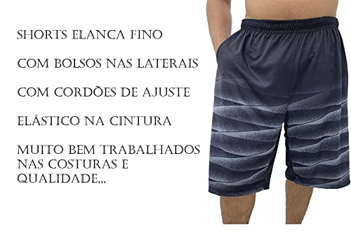 Kit 2 Shorts Poliester Masculino Plus Size Tamanhos G3