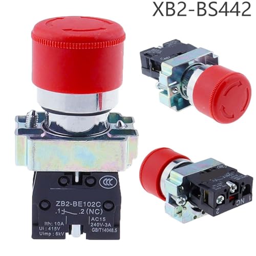 Interruptor de botón de emergencia XB2-BS542 de hongo 22mm 1NO 3