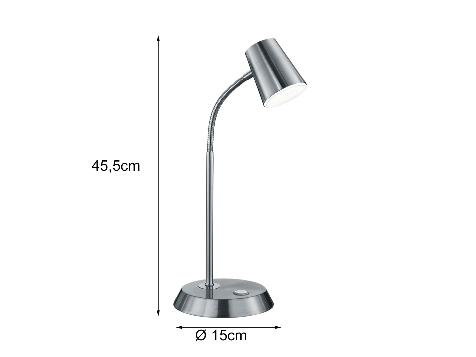 2er SET dimmbare Schreibtischleuchten mit Flexarm, Metall Silber Höhe 38cm
