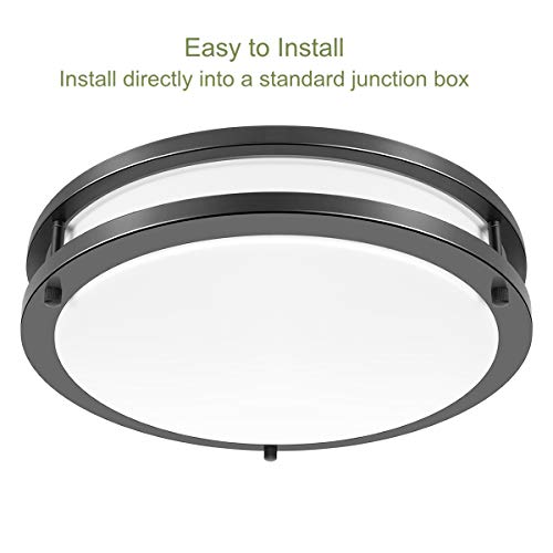 Drosbey 24W Led Ceiling Light Fixture, Flush Mount Ceiling Light, 10 Inch Light Fixtures Ceiling For Bedroom, Kitchen, Bathroom, Hallway, Laundry, 2200 Lumens, 5000K Daylight White, Oil Rubbed Bronze #TOP3