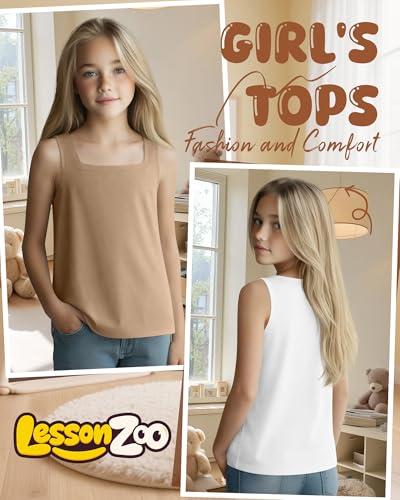 Image of 3 Pack Girls Square Neck Tank Tops
