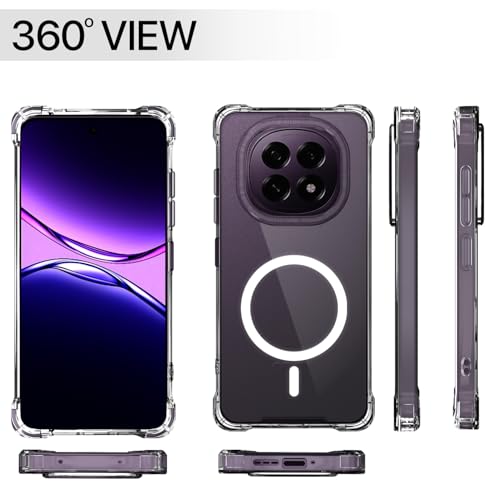 Image of Amazon Basics Back Cover for Oppo F29 5G Mag-Safe Shockproof PC + TPU Protective Case Magnetic Support Bumper Case (Transparent Mag-Safe)