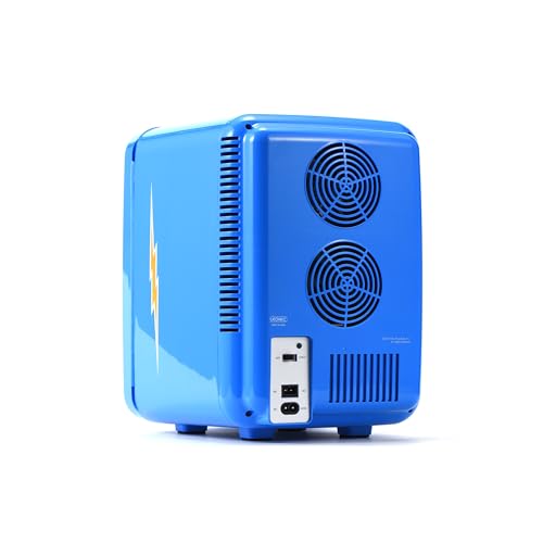 Image of Ukonic NFL Los Angeles Chargers 15-Can Mini Fridge 10L - AC /DC Powered, Official Team Colors & Logo, Portable Cooler for Tailgates, Home, Office, or Car