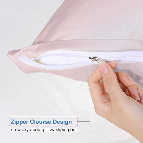 Image of Pack of 2 Toddler Pillowcases 14x20 Premium 100% Cotton Blend Blush Pink Toddler Pillow Case Zipper Closure, Soft Nursery Pillow Covers - Perfect for Kids (Size-14x20, Blush Pink)
