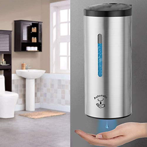Guukar Automatic Soap Dispenser Stainless Steel Wall Mounted Touchless Hand Sanitizer Dispenser Hands Free Sensor Auto Soap Dispenser Bathroom Kitchen 17Oz/500Ml Large Capacity #TOP2