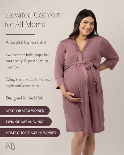 Kindred Bravely Emmaline Maternity & Nursing Robe Hospital Bag/Delivery Essential (Twilight, Small/Medium)