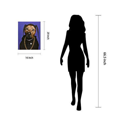 Empire Art Direct Pets Rock Rap Graphic Wrapped Canvas Dog Wall Art, 20" X 16" X 2", Ready To Hang #TOP7