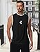 ACHUSE Black T Shirts for Mens Tank Tops Summer Sleeveless Muscle Workout Shirts Outfits Beach Vacation Gym Shirt,M
