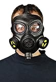 Unisex Adult Black Gas Mask with Respirator-Look Halloween Costume Accessory