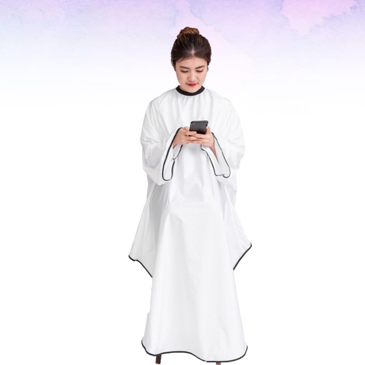 Waterproof Hair Cutting Cape for Adults with Sleeves, Lightweight Polyester Pongee Cloth, Independent Packaging, Easy to Carry, for Hair Dressing at Home Use