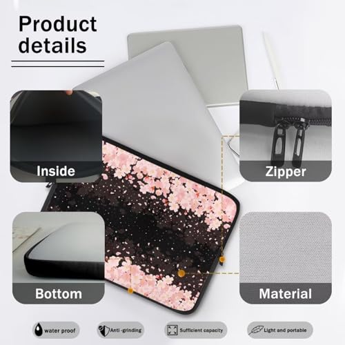 Funda para laptop 15 pulgadas diseño floral rosado miniatura 6