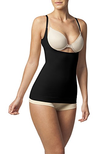 SLEEX Shapewear Podkoszulek damski modelujący figurę - Underbust (noś swój biustonosz) (44044), czarny (czarny)