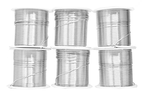 Mandala Crafts Anodized Aluminum Wire for Sculpting, Armature, Jewelry Making, Gem Metal Wrap, Garden, Colored and Soft, Assorted 6 Rolls (22 Gauge, Combo 1)