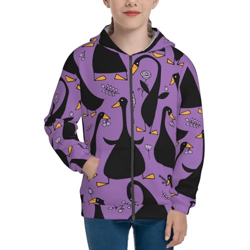 Funny Goose Kid Hoodies Boys Zip Up Sweatshirts Girls Pullover with Pocket3