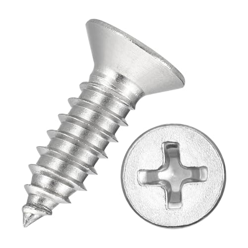 Vis à bois Phillips en inox 304 autotaraudeuses #14x3/4 tête plate fraisée pour meuble
