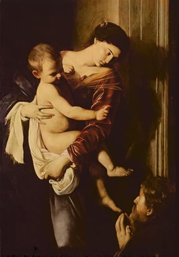 Affiche Toile La Dame des Pèlerins de Caravaggio Portrait Art Mural 60x90cm